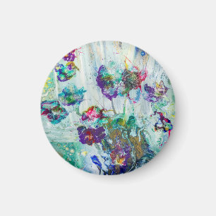 Imán Pintura abstracta de colibrí