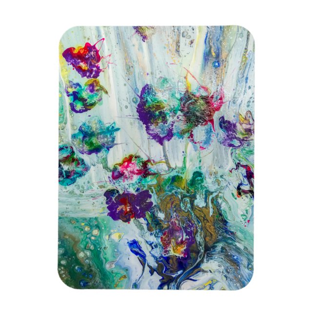 Imán Pintura abstracta de colibrí (Vertical)