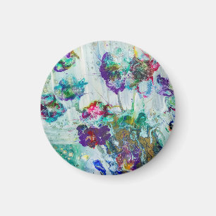 Imán Pintura abstracta de colibrí