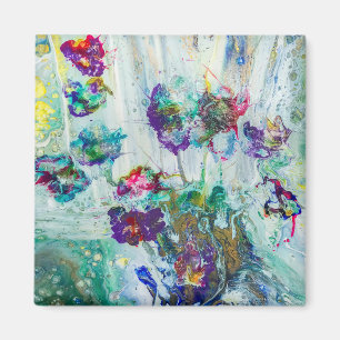 Imán Pintura abstracta de colibrí