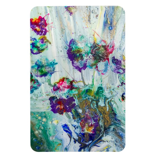 Imán Pintura abstracta de colibrí (Vertical)