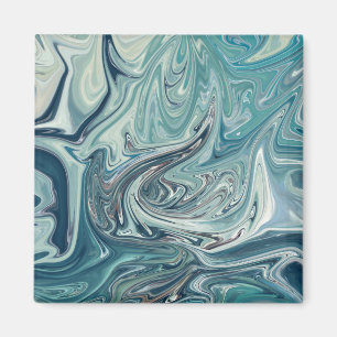 Imán Pintura abstracta del mar azul