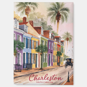 Imán Pintura al Acuarela de Charleston Carolina del Sur