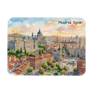 Imán Pintura al acuarela de la arquitectura de Madrid E