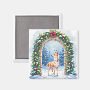 Imán Pintura al agua Azawakh Arco de Piedra Navideño Ne
