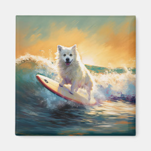 Imán Pintura americana de surf en Eskimo Beach