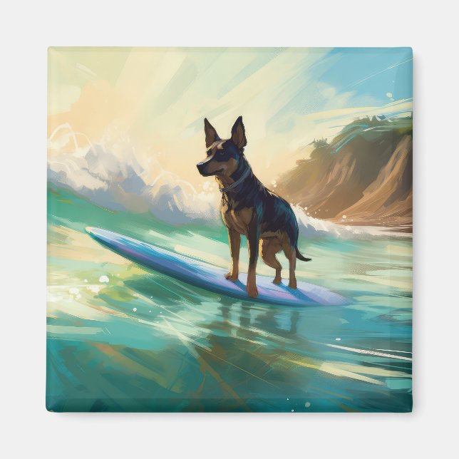 Imán Pintura australiana de surf en Kelpie Beach (Frente)