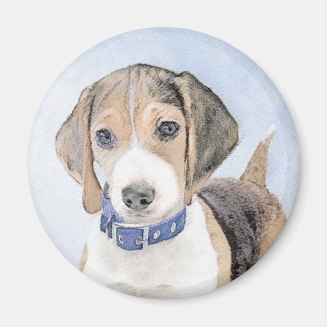 Imán Pintura Beagle - Arte Perro Original Cuto (Frente)