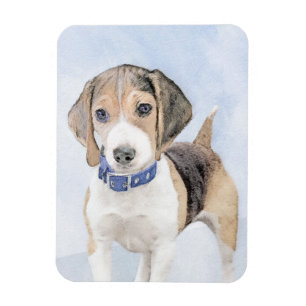 Imán Pintura Beagle - Arte Perro Original Cuto