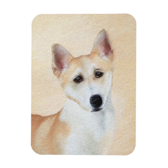 Imán Pintura canaense de perro - Arte original de perro (Vertical)