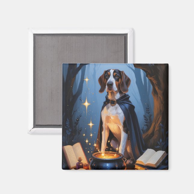 Imán Pintura caprichosa de Halloween de Bluetick Coonho (Anverso/Reverso)