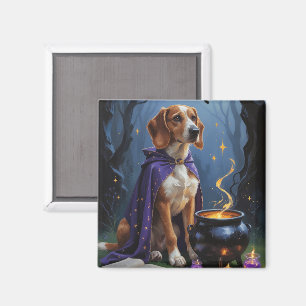 Imán Pintura caprichosa de Halloween de perro galgo afg