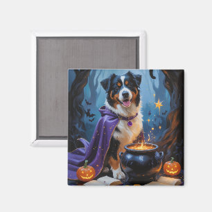 Imán Pintura caprichosa de Halloween del perro de monta