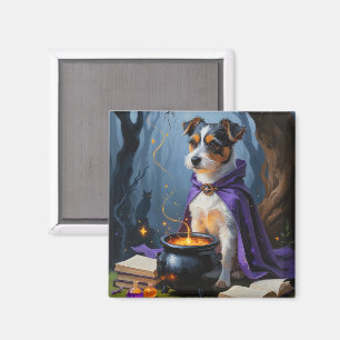 Imán Pintura caprichosa de Halloween del terrier austra