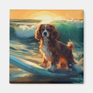 Imán Pintura Cavalier King Beach para surf
