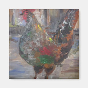 Imán Pintura clave de los gallos occidentales en un imá