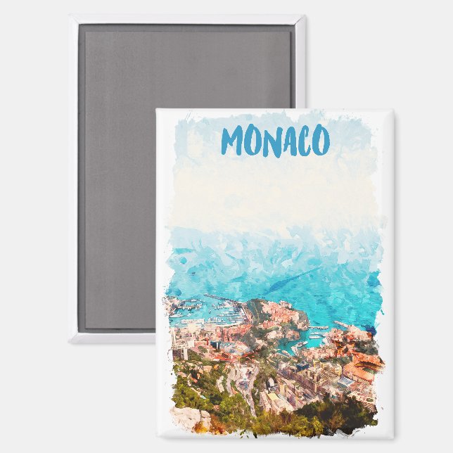 Imán Pintura con vistas al océano de Blue Monaco (Anverso/Reverso)