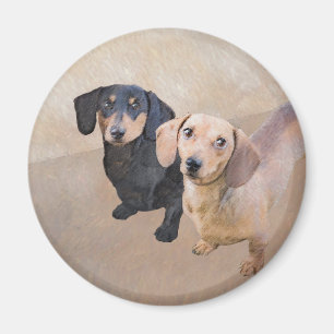 Imán Pintura Dachshund (suave) - Arte Perro Original