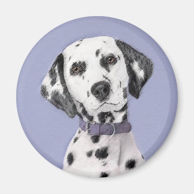 Imán Pintura dálmata - Arte de perro original (Frente)