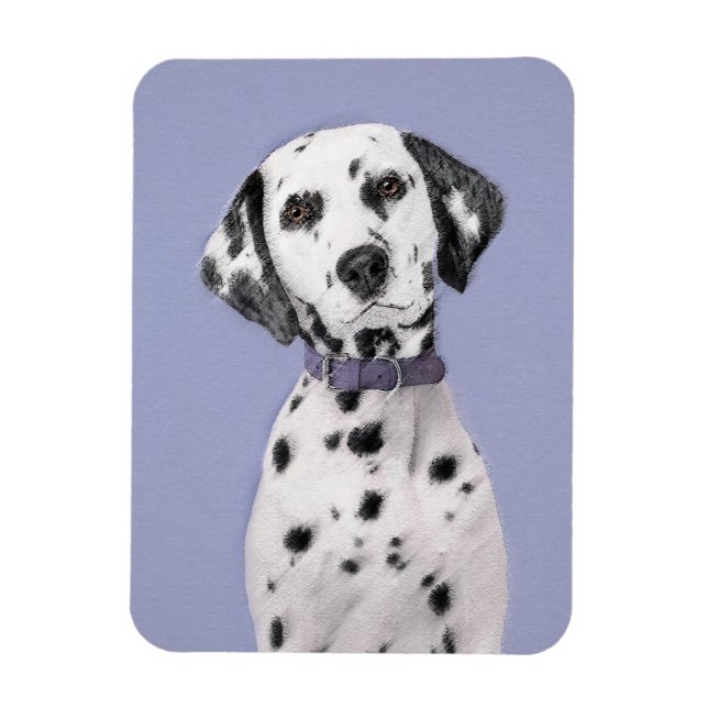 Imán Pintura dálmata - Arte de perro original (Vertical)