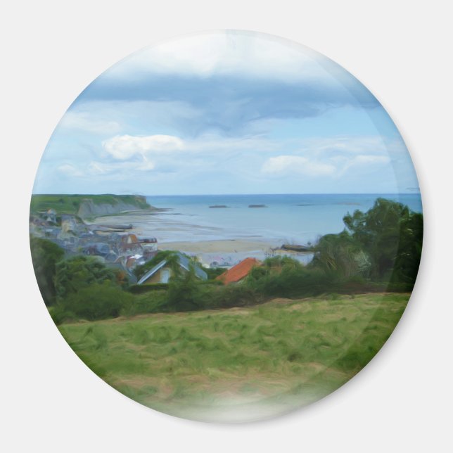 Imán Pintura de aceite de Arromanches-les-Bains (Frente)