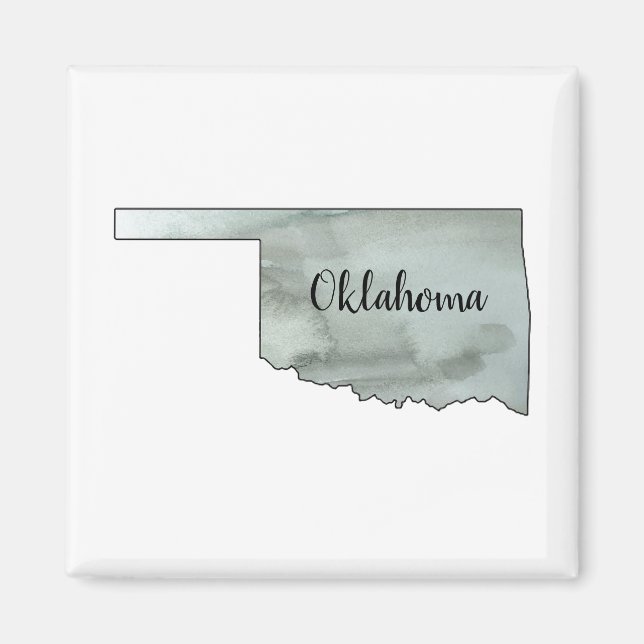 Imán Pintura de acuarela de Oklahoma (Frente)