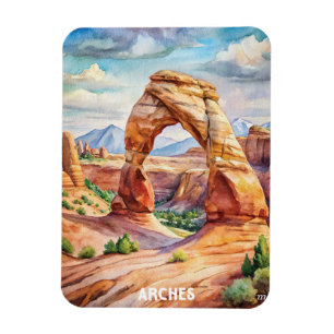 Imán Pintura de acuarela del Parque Nacional de Arches