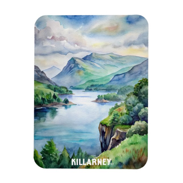 Imán Pintura de acuarela del Parque Nacional de Killarn (Vertical)