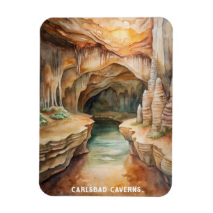 Imán Pintura de acuarela del Parque Nacional de las Cav