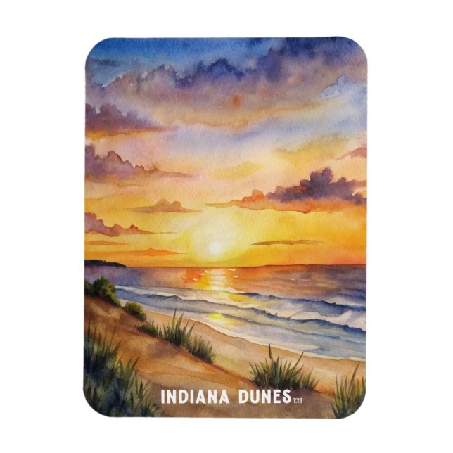 Imán Pintura de acuarela del Parque Nacional de las Dun (Vertical)