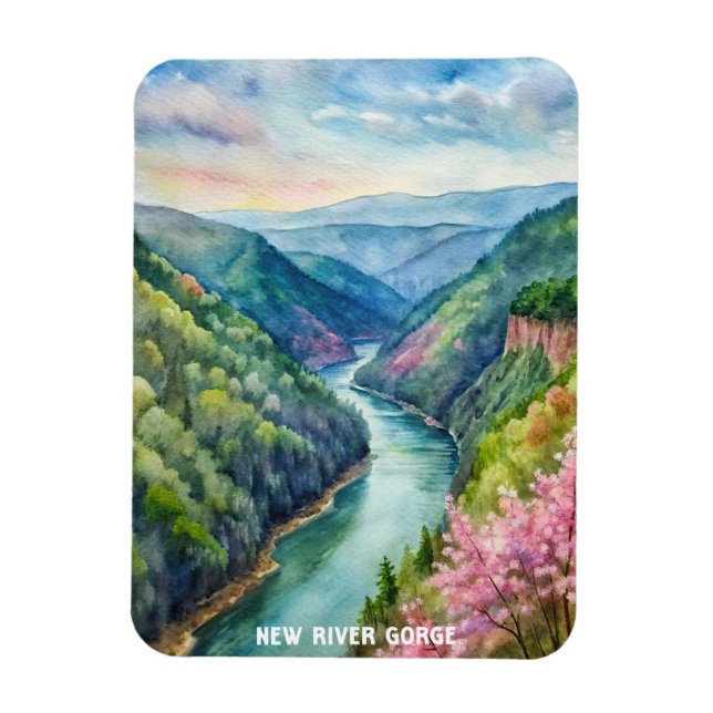 Imán Pintura de acuarela en el Parque Nacional de la Ga (Vertical)