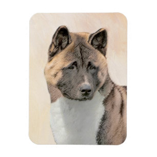 Imán Pintura de Akita - Arte de perro original curado