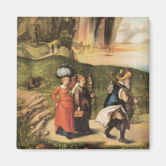 Imán Pintura de Albrecht Durer, Escape de Lot, (Frente)