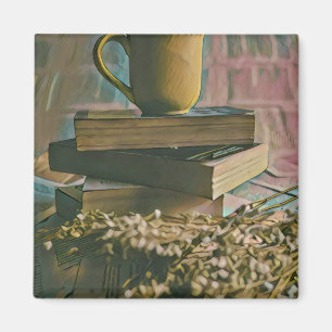 Imán Pintura de amante de la biblioteca