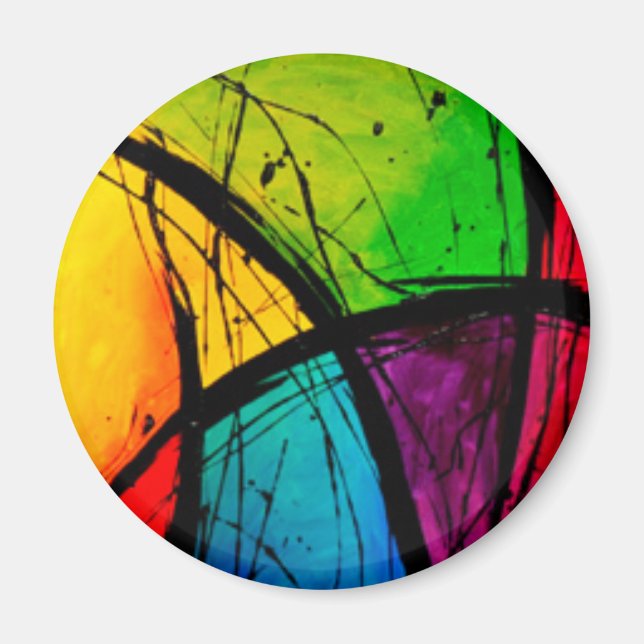 Imán Pintura de arte abstracta y brillante (Frente)