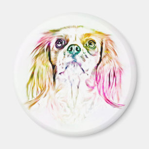 Imán Pintura de arte canino Cavalier King Charles Spani