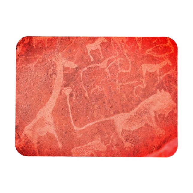 Imán Pintura de arte rock de Namibia África (Horizontal)