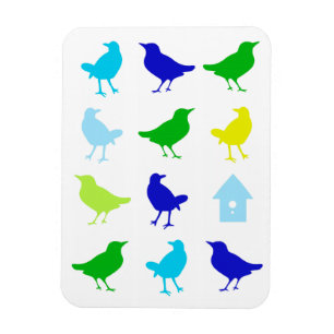 Imán Pintura de aves coloreadas por Chariklia Zarris