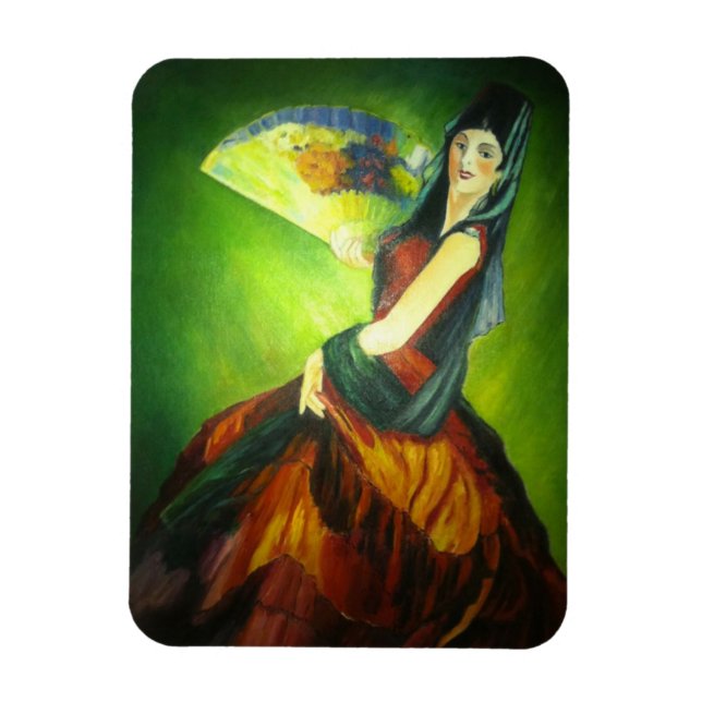 Imán Pintura de bailarina flamenca española (Vertical)