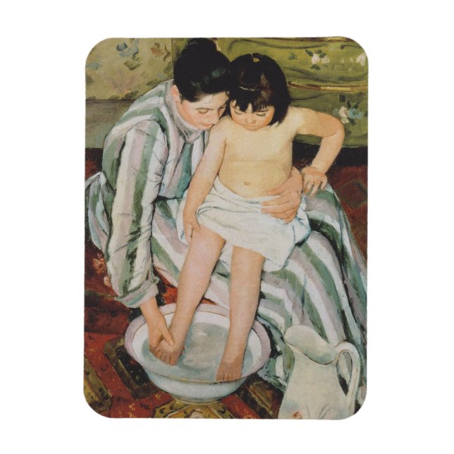 Imán Pintura de baño de Mary Cassatt (Vertical)