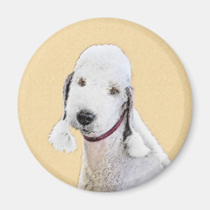 Imán Pintura de Bedlington Terrier - Arte Original de P