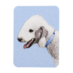 Imán Pintura de Bedlington Terrier - Original Perro Art