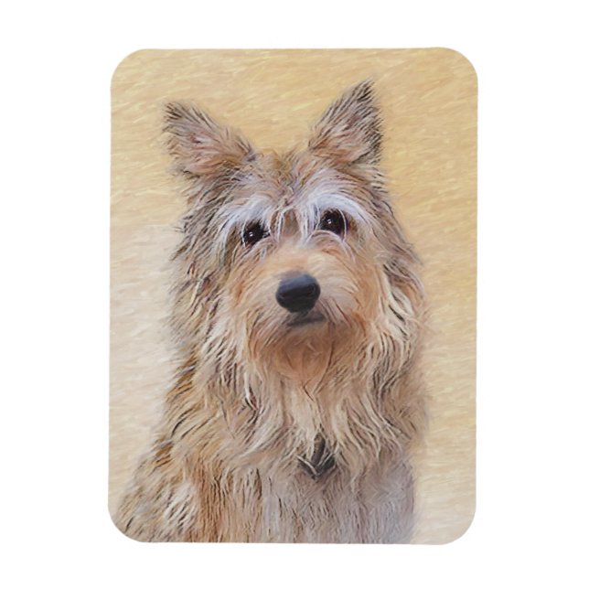 Imán Pintura de Berger Picard - Arte de Perro Original. (Vertical)