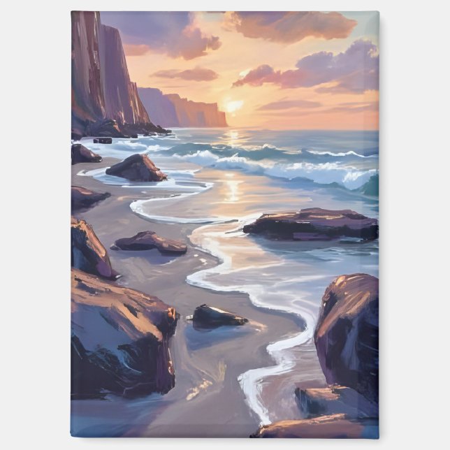 Imán Pintura de Big Sur, Costa de California (Anverso)