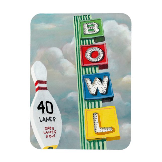 Imán Pintura de Bowling Alley (Vertical)