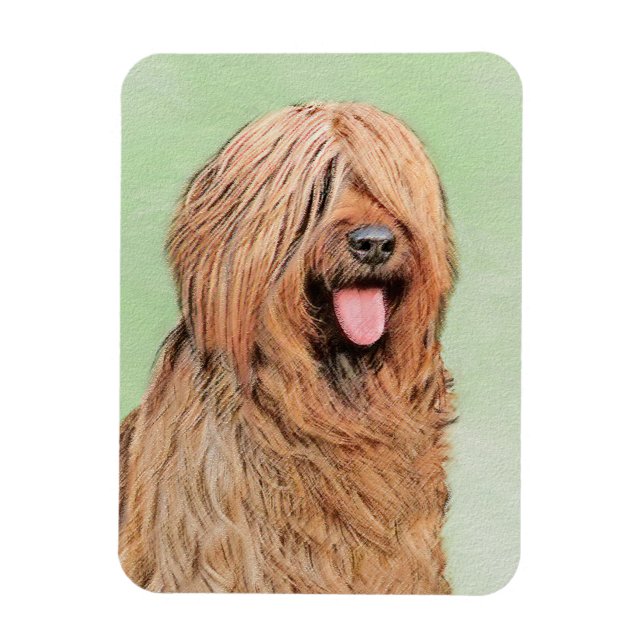Imán Pintura de Briard - Arte de Perro Original. (Vertical)