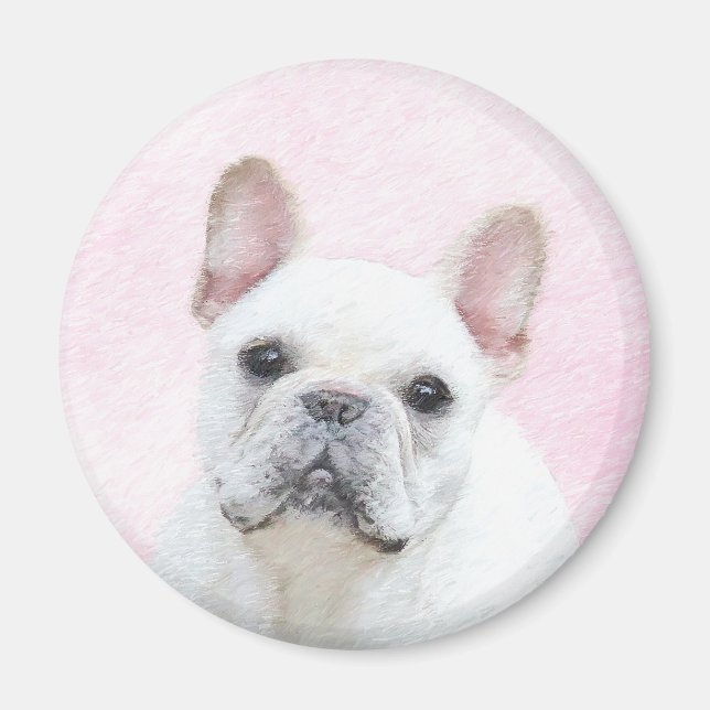 Imán Pintura de Bulldog francés (crema/blanco) - Arte d (Frente)