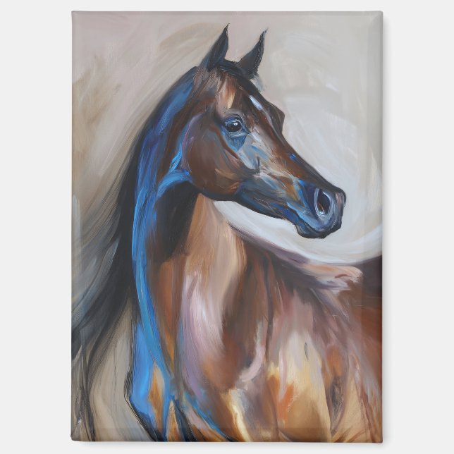Imán Pintura de caballo árabe (Anverso)