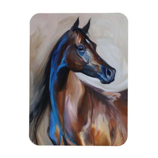 Imán Pintura de caballo árabe flexible (Vertical)