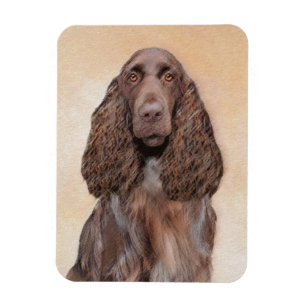 Imán Pintura de campo español - Arte de perro original